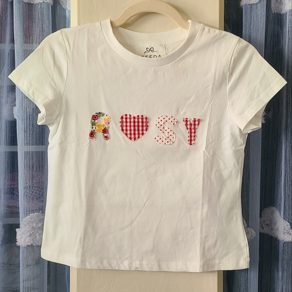 🔆 Teeda Patchwork Graphic Baby Tee